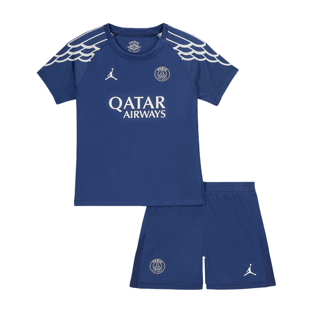 Kid's PSG Fourth Away Soccer Jersey Kit(Jersey+Shorts) 2024/25 Navy