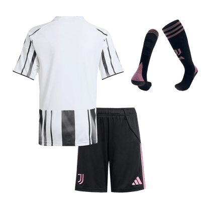 Kid's Juventus Home Soccer Jersey Kit(Jersey+Shorts+Socks) 2025/26 Black&White