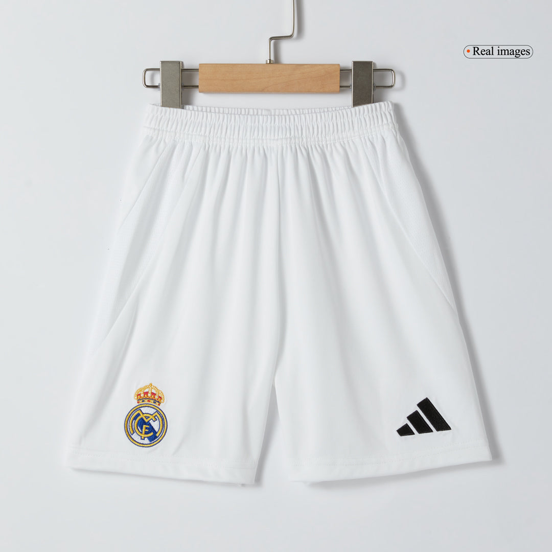 MBAPPÉ #9 Kid's Real Madrid Home Soccer Jersey Kit(Jersey+Shorts) 2024/25 White