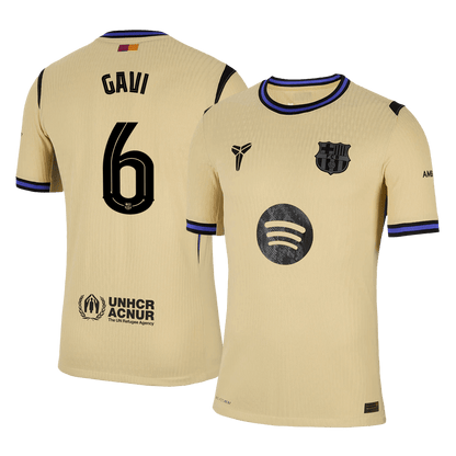 Authentic GAVI #6 Barcelona Away Soccer Jersey 2025/26 Yellow - UCL