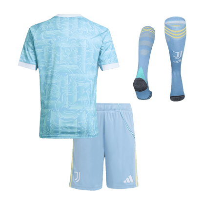 Kid's Juventus Away Soccer Jersey Kit(Jersey+Shorts+Socks) 25/26 Blue