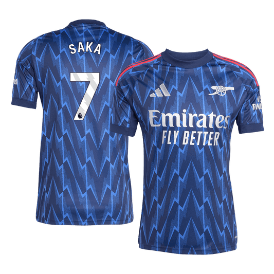 SAKA #7 Arsenal Away Soccer Jersey 2025/26 Blue