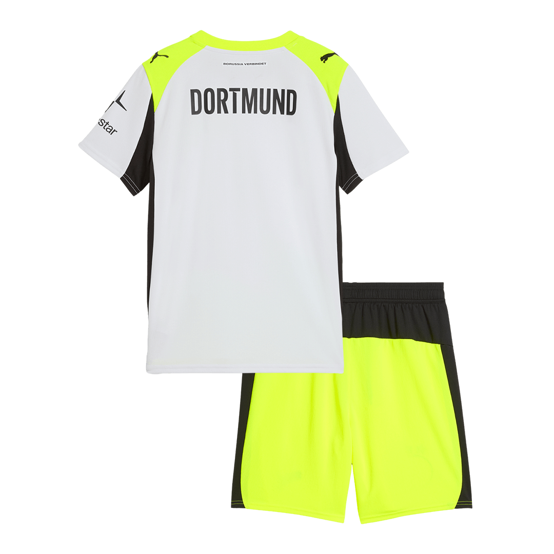 Kid's Borussia Dortmund Away Soccer Jersey Kit(Jersey+Shorts) 2025/26