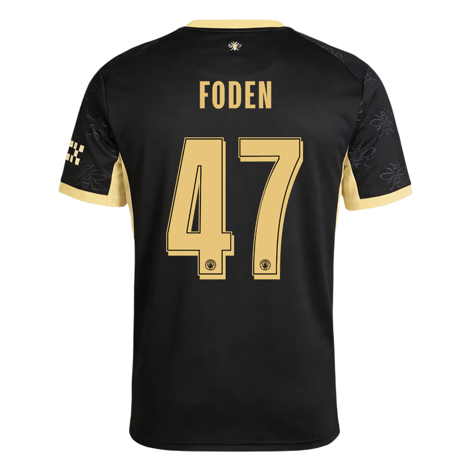 FODEN #47 Manchester City Away Soccer Jersey 2026/27 Black - UCL