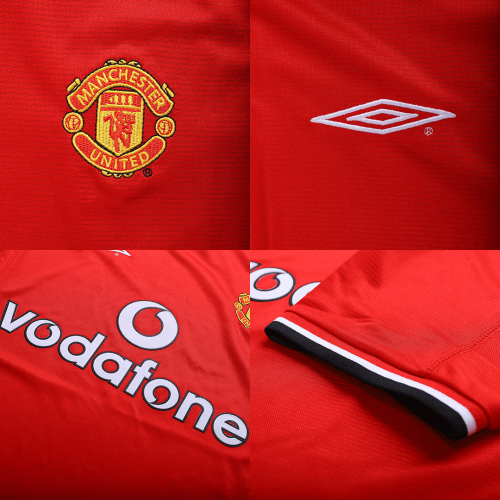 Men Retro Fan Version Manchester United Home Soccer Jersey 2000/02 Red