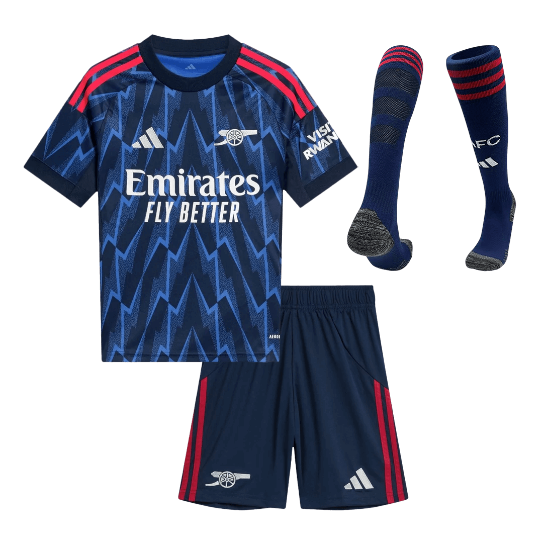Kid's Arsenal Away Soccer Jersey Kit(Jersey+Shorts+Socks) 2025/26 Blue