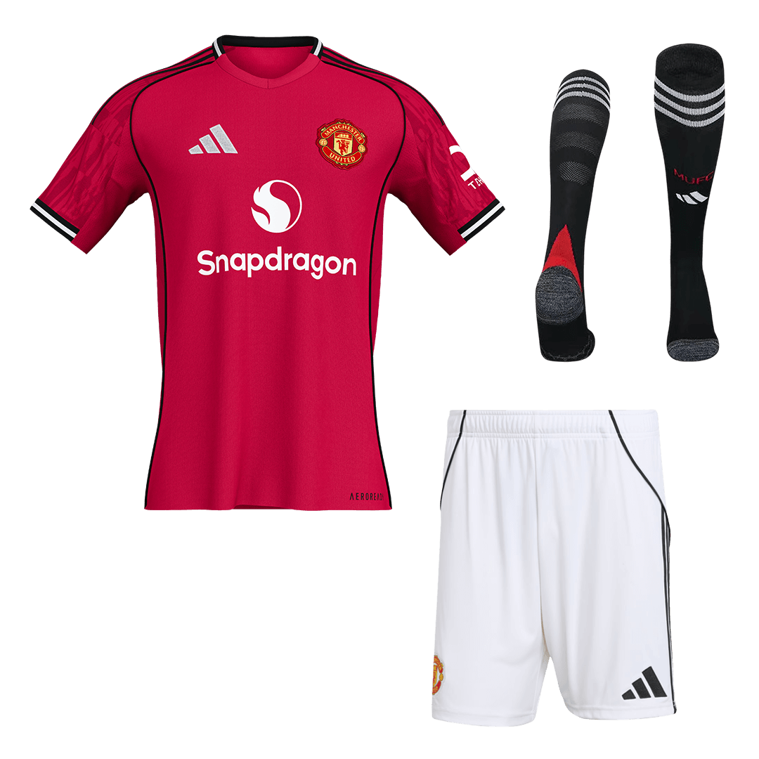 Manchester United Home Soccer Jersey Kit(Jersey+Shorts+Socks) 2025/26 Red