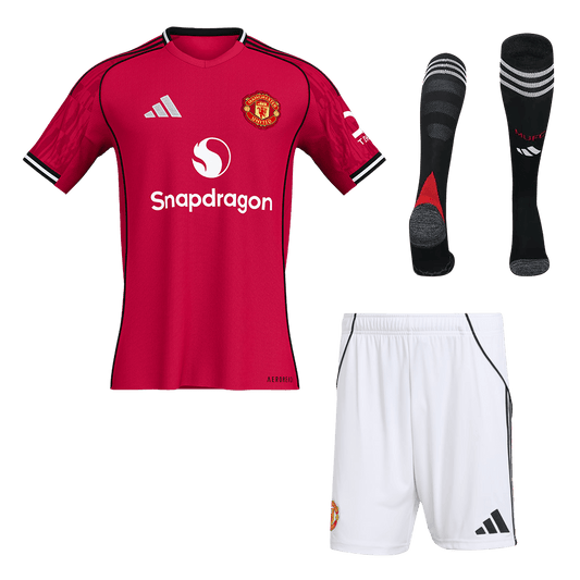 Manchester United Home Soccer Jersey Kit(Jersey+Shorts+Socks) 2025/26 Red