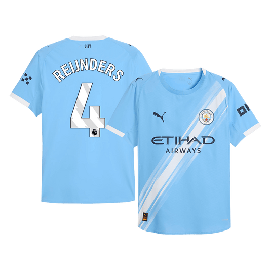 Authentic REIJNDERS #4 Manchester City Home Soccer Jersey 2025/26