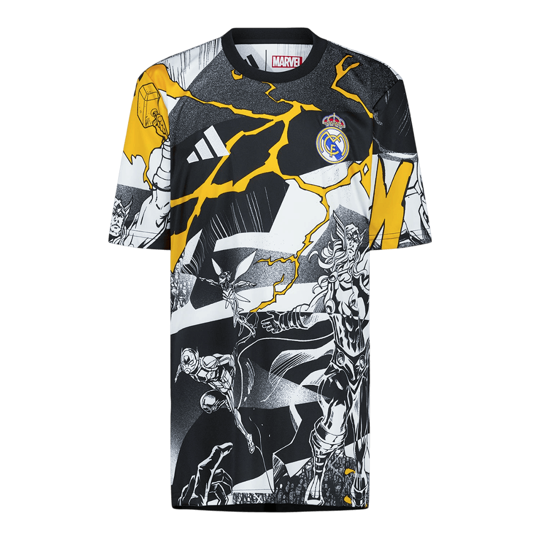 Real Madrid X Marvel Soccer Jersey 25/26 Black&White