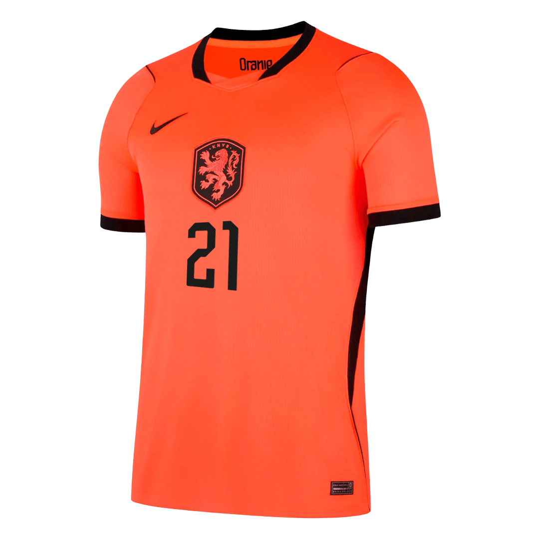 F.DE JONG #21 Netherlands Home Soccer Jersey World Cup 2026 Orange