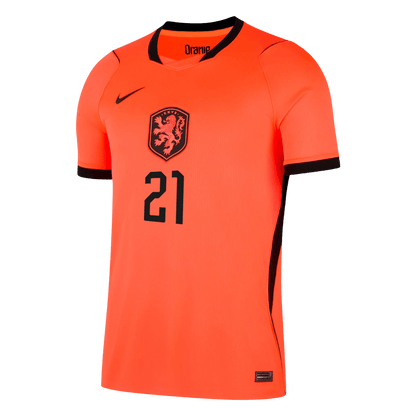 F.DE JONG #21 Netherlands Home Soccer Jersey World Cup 2026 Orange