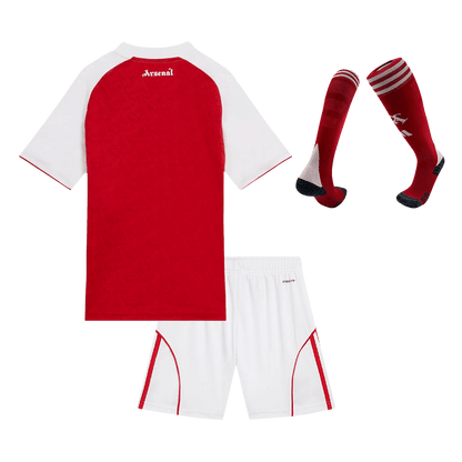 Kid's Arsenal Home Soccer Jersey Kit(Jersey+Shorts+Socks) 2025/26 Red