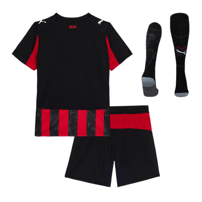 Kid's AC Milan Home Soccer Jersey Kit(Jersey+Shorts+Socks) 2025/26 Red&Black
