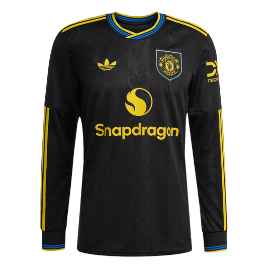 Manchester United Third Away Long Sleeve Soccer Jersey 2025/26 Black