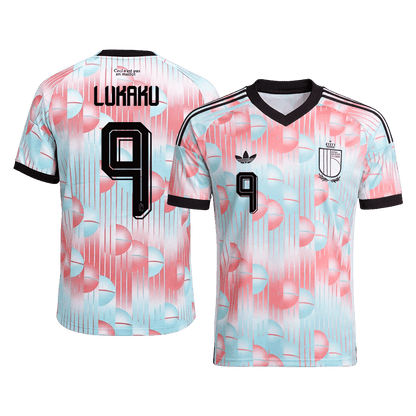 LUKAKU #9 Belgium Away Soccer Jersey World Cup 2026 Blue&Pink