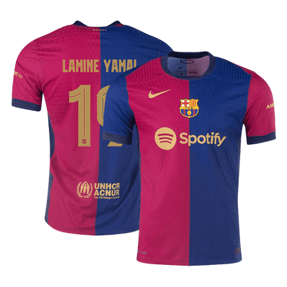 Authentic LAMINE YAMAL #19 Barcelona Home Soccer Jersey 2024/25  - UCL - old sponsor
