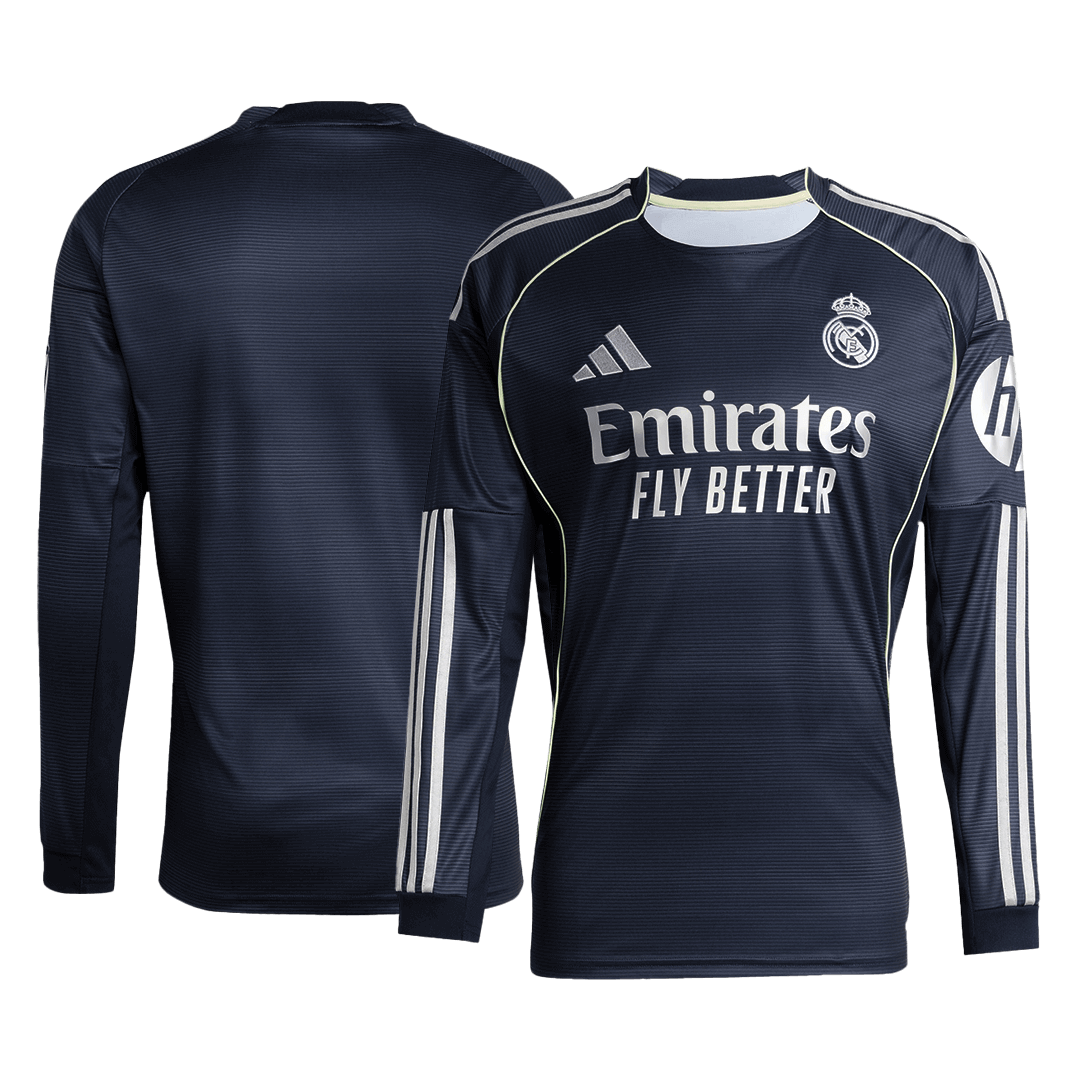 Real Madrid Away Long Sleeve Soccer Jersey 2025/26 Navy