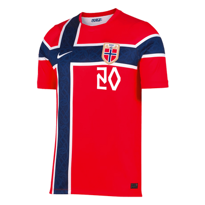 NUSA #20 Norway Home Soccer Jersey World Cup 2026 Red