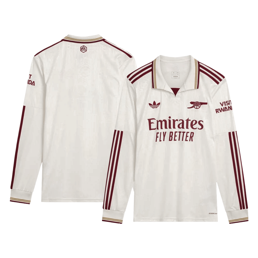 Arsenal Third Away Long Sleeve Soccer Jersey 25/26 White