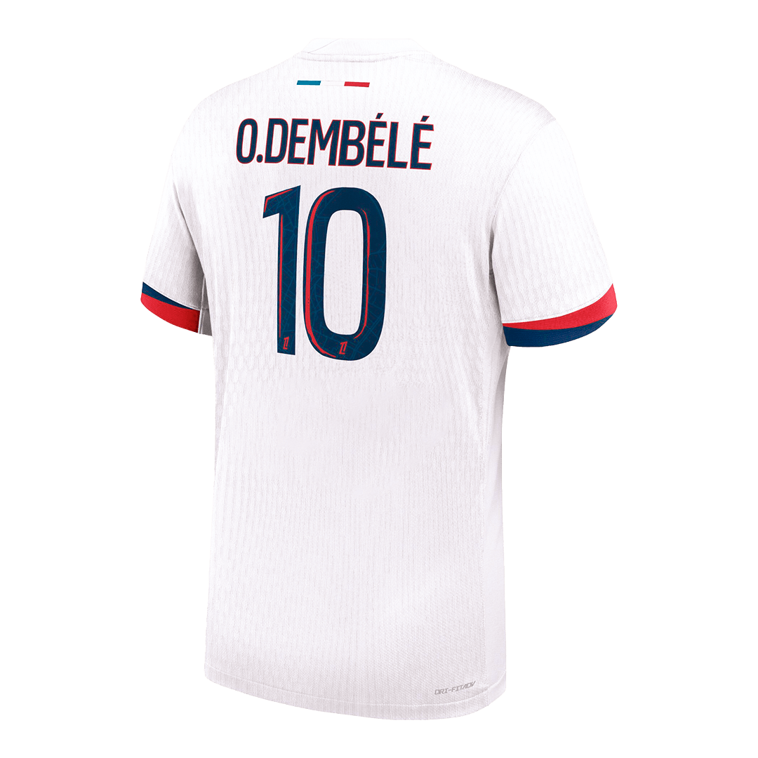 Authentic  O.DEMBÉLÉ #10 PSG Away Soccer Jersey 2024/25 White