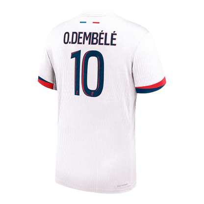 Authentic  O.DEMBÉLÉ #10 PSG Away Soccer Jersey 2024/25 White