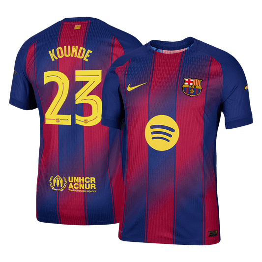 Authentic KOUNDE #23 Barcelona Home Soccer Jersey 2025/26