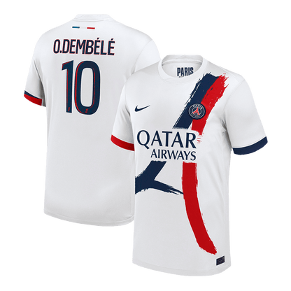 O.DEMBÉLÉ #10 PSG Away Soccer Jersey 2024/25 White