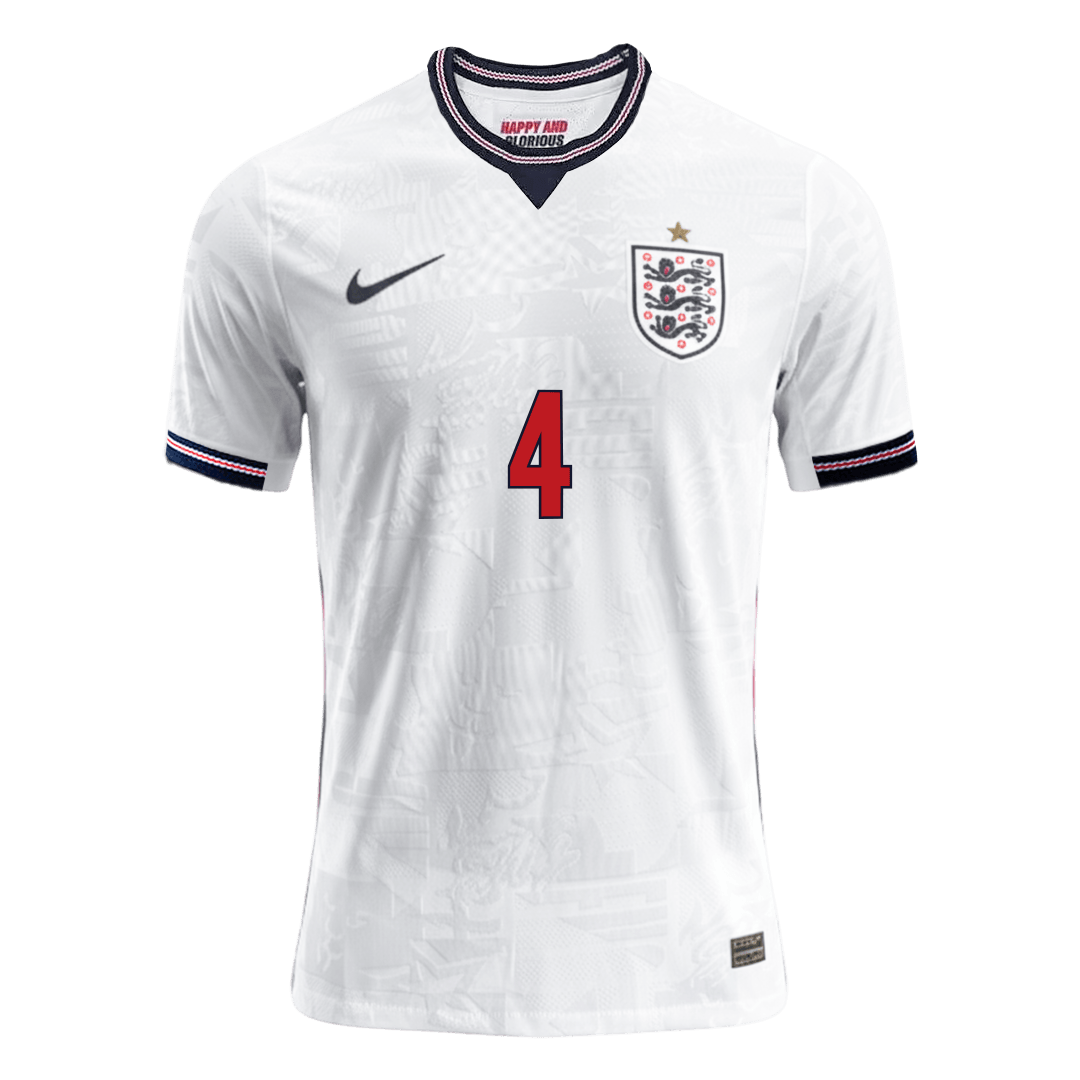 Player Version RICE #4 England Home Soccer Jersey 2026