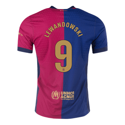 Authentic LEWANDOWSKI #9 Barcelona Home Soccer Jersey 2024/25 - Spotify Logo Without Text