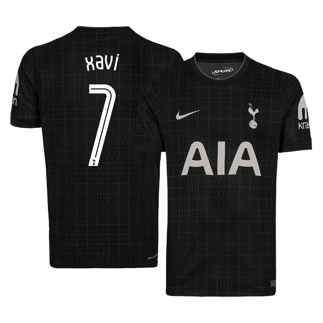 XAVI #7 Tottenham Hotspur Away Soccer Jersey 2025/26 Black - UCL