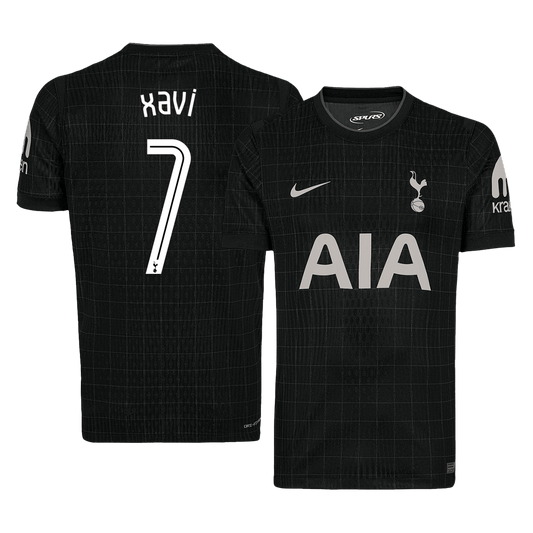 XAVI #7 Tottenham Hotspur Away Soccer Jersey 2025/26 Black - UCL
