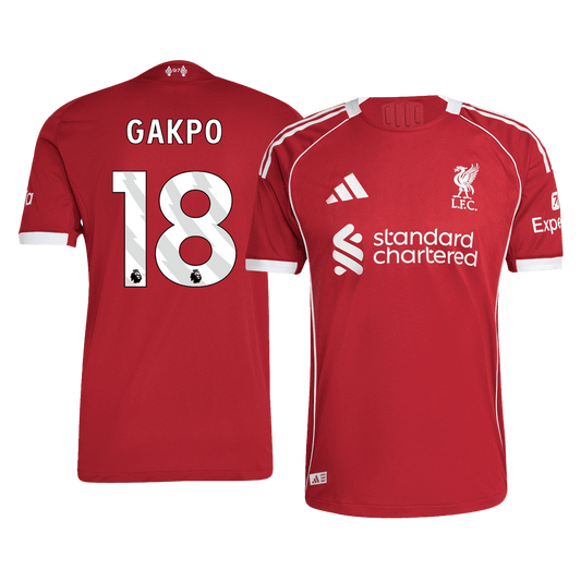 Authentic GAKPO #18 Liverpool Home Soccer Jersey 2025/26