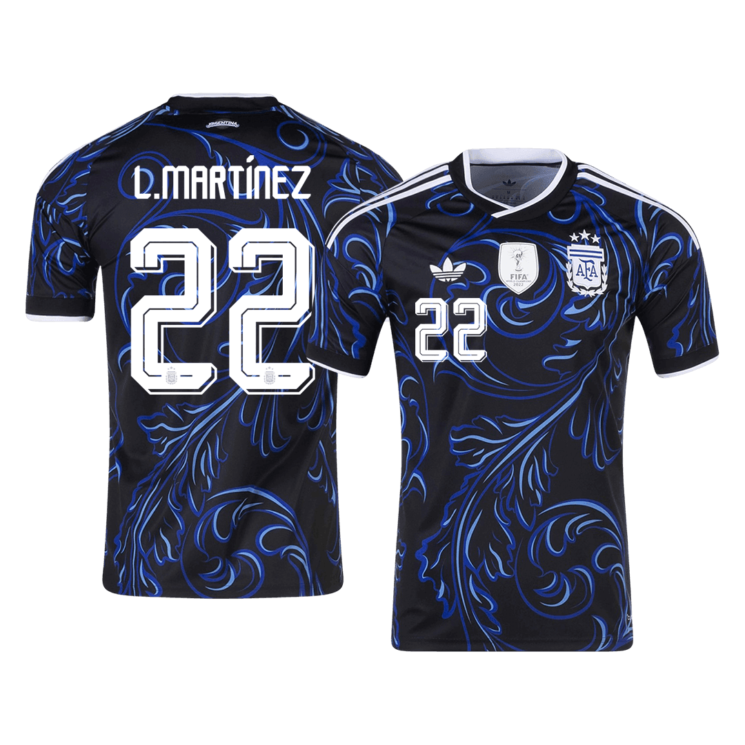 L. MARTÍNEZ #22 Argentina Away Football Shirt World Cup 2026 Black