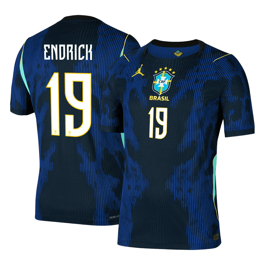Authentic ENDRICK #19 Brazil Away Soccer Jersey 2026
