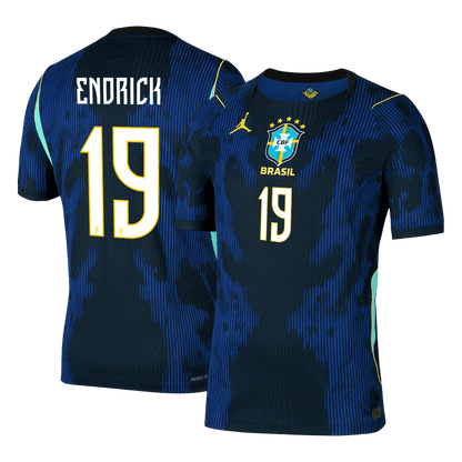 Authentic ENDRICK #19 Brazil Away Soccer Jersey 2026