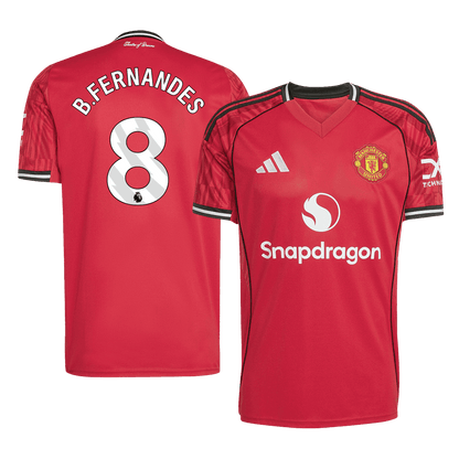 B.FERNANDES #8 Manchester United Home Soccer Jersey 2025/26 Red