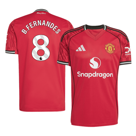 B.FERNANDES #8 Manchester United Home Soccer Jersey 2025/26 Red