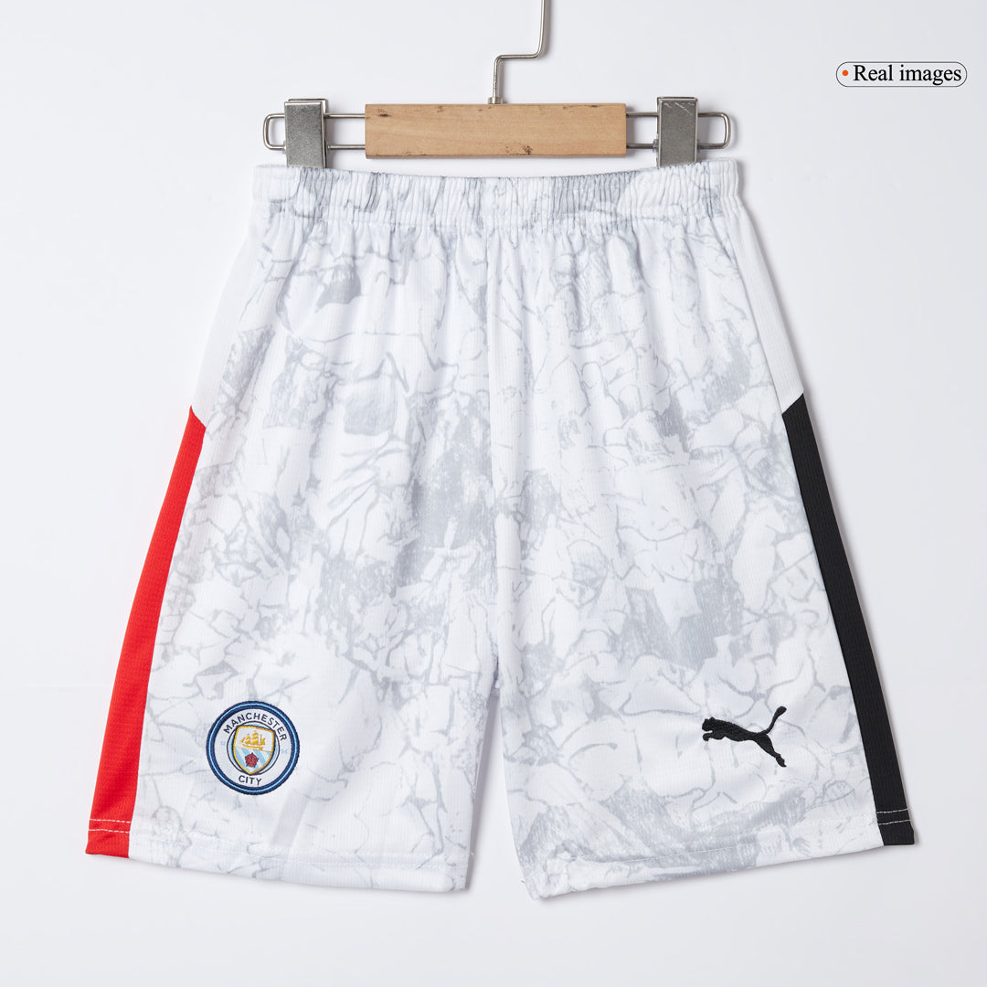 Kid's Manchester City KidSuper Soccer Jersey Kit(Jersey+Shorts) 2025/26 White - Club World Cup