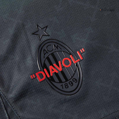 AC Milan Fourth Away Soccer Jersey Kit(Jersey+Shorts) 2024/25 Green&Black