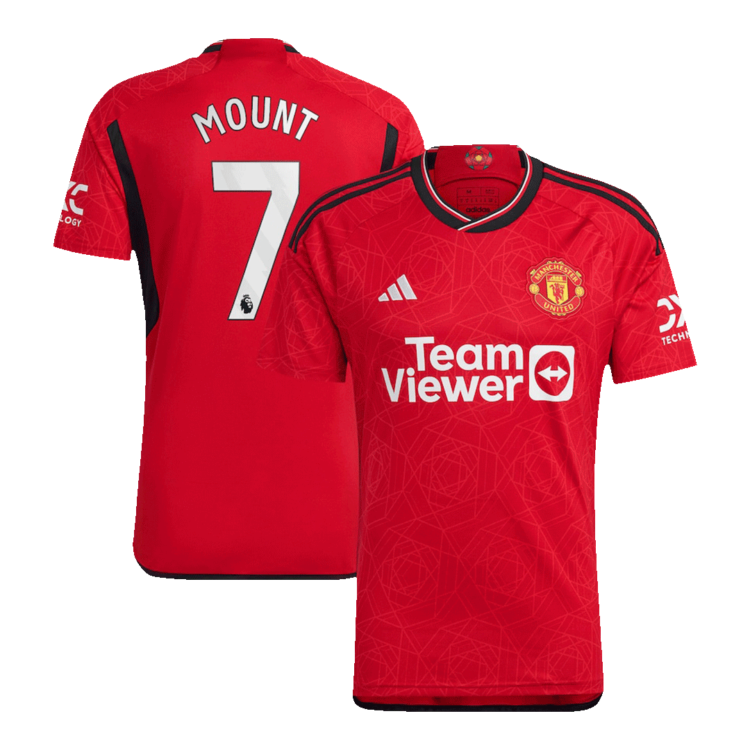 MOUNT #7 Manchester United Home Soccer Jersey 2023/24 Red