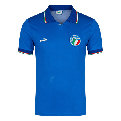 Men Retro Fan Version 1990 Italy Home Soccer Jersey Blue