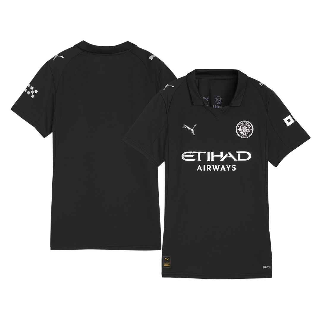 Women's Manchester City Away Soccer Jersey 25/26 Black