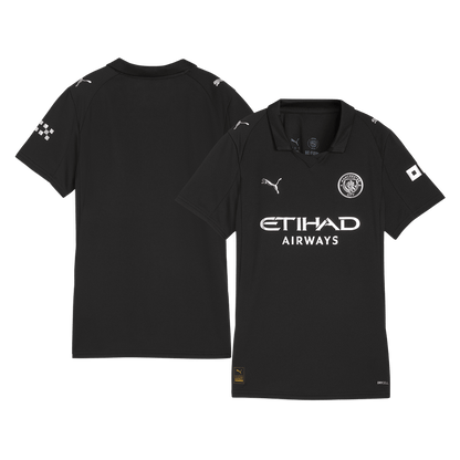 Women's Manchester City Away Soccer Jersey 25/26 Black
