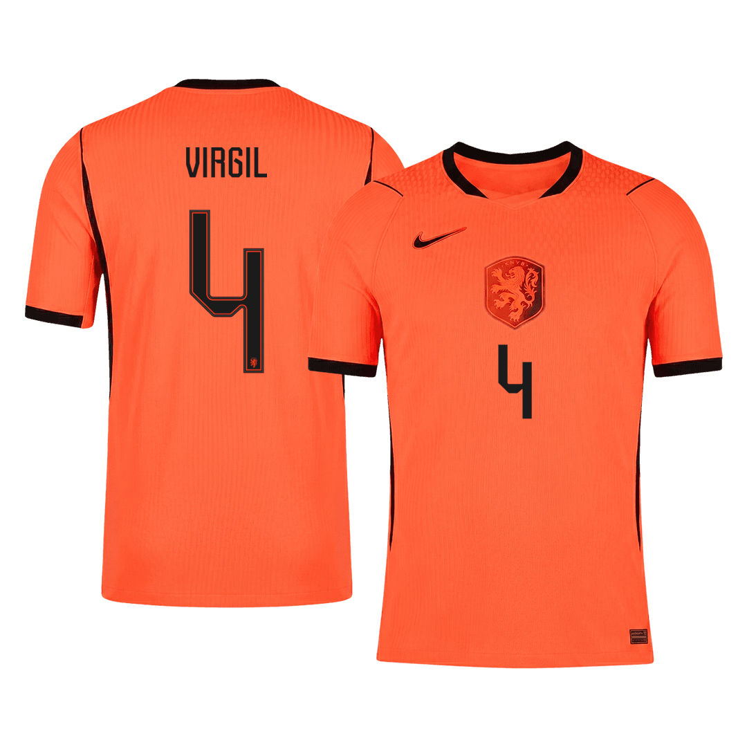 Authentic VIRGIL #4 Netherlands Home Soccer Jersey 2026