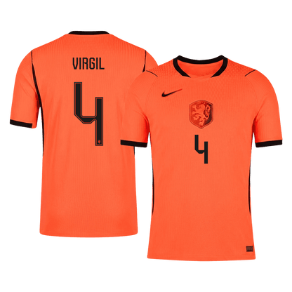 Authentic VIRGIL #4 Netherlands Home Soccer Jersey 2026