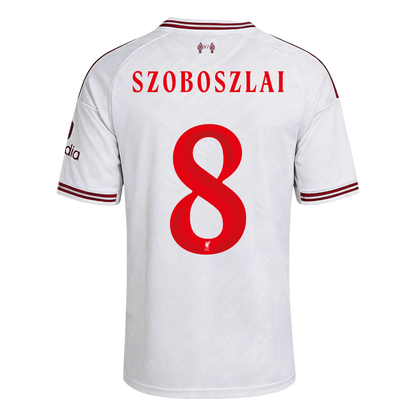 SZOBOSZLAI #8 Liverpool Away Soccer Jersey 2026/27 White - UCL