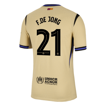 Authentic F.DE JONG #21 Barcelona Away Soccer Jersey 2025/26 Yellow - UCL