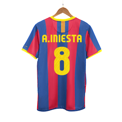 Retro A.INIESTA #8 2010/11 Barcelona Home Soccer Jersey