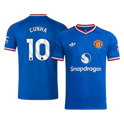 CUNHA #10 Manchester United Away Soccer Jersey 2026/27 Blue
